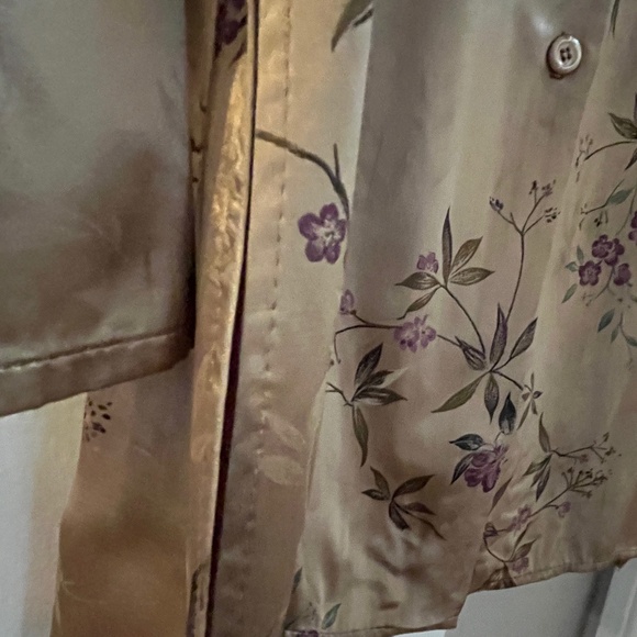 CH Signature Gold with Purple Flowers Button Down Blouse - Picture 4 of 15